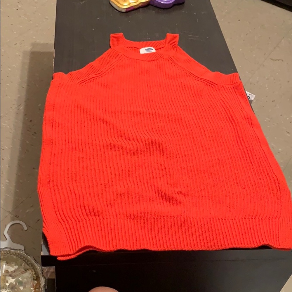 Orange sweater tank top